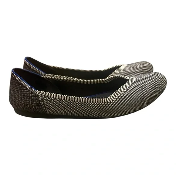 Rothy's The Flat Cloud Grey Birdseye Round Toe Ballet Size 8 - Picture 2 of 10